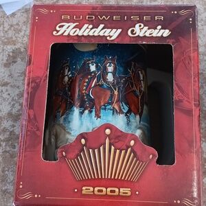 ☆NIB 2005 Budweiser Holiday Stein Budweiser Clydesdales